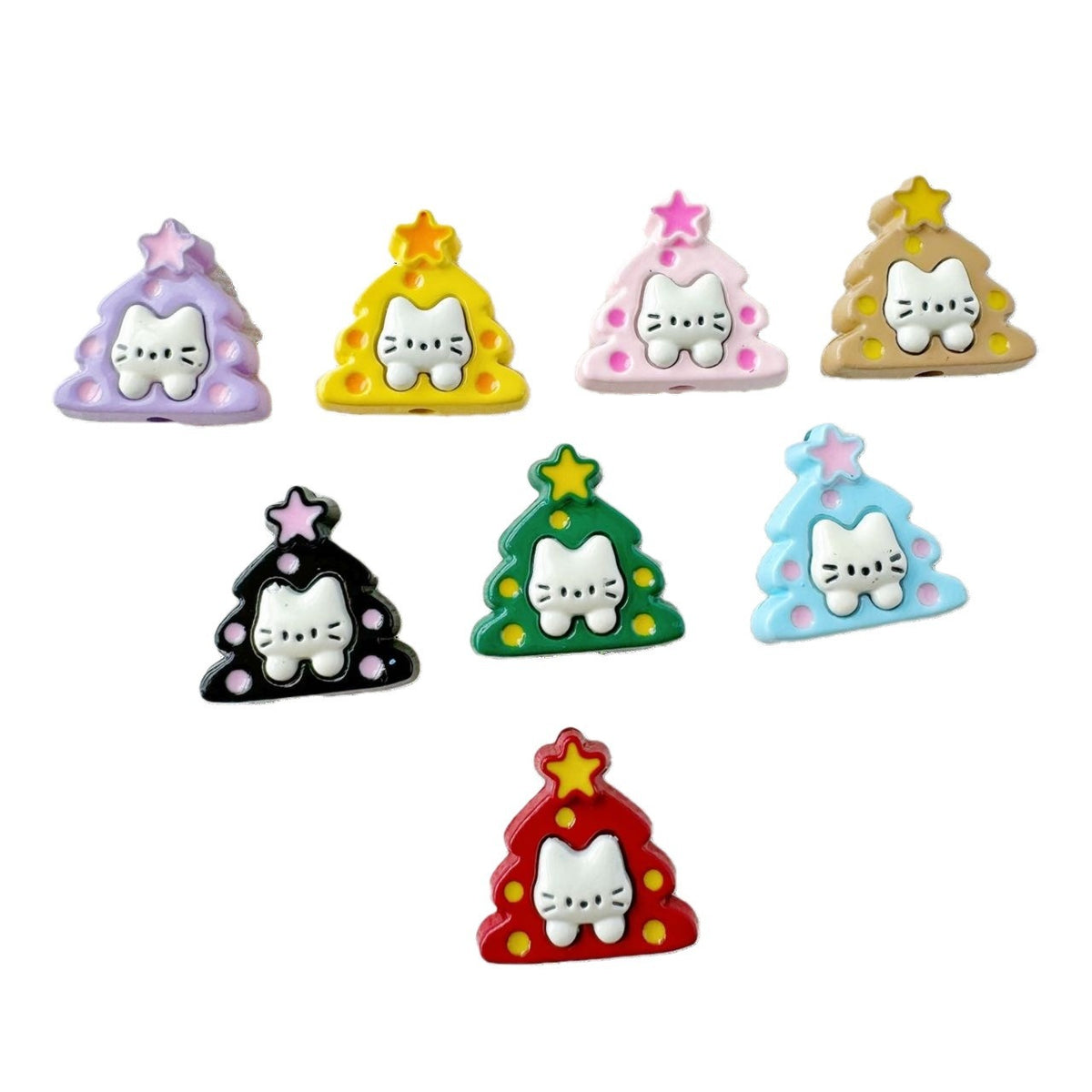 Christmas Tree and Birdcage Metal Beads 13-16mm Baking Painted 10pcs 5