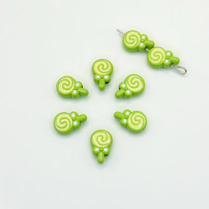 Lollipop Metal Beads 12mm Painted Alloy 10pcs 13