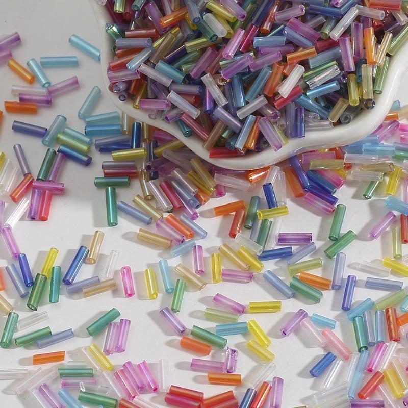 Plating Bugle Glass Beads 7mm Vibrant Polished Colors 1800pcs 18
