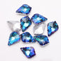 Electroplated Maple Leaf Glass Beads 11x16mm Double-Sided Single Hole 30pcs 23