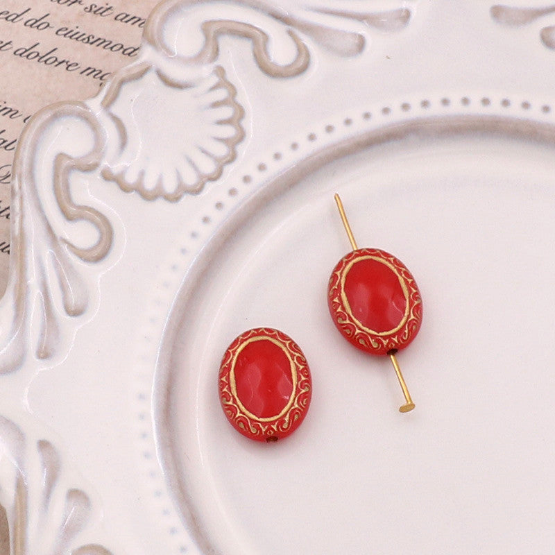 Gilded Beauty Avatar Acrylic Beads 18mm Artistic Vintage 30pcs 11