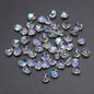 Faceted Four Sided Glass Beads 8mm Electroplated Colorful 50pcs 16