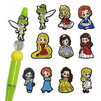 Silicone Focal Beads Genie Cartoon Princess Character Set 20pcs
