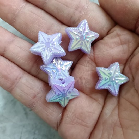 Plating Star Acrylic Beads 19mm UV Enamel Shine 100pcs 2