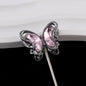 Butterfly Metal Beads 26mm Double-Sided Crystal Glass Embedded 3pcs 9