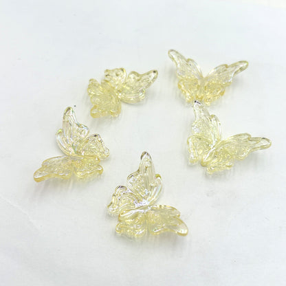 Transparent Butterfly Acrylic Beads 22x33mm Vertical Hole 1pc 9