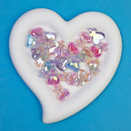 Plating Glitter Faceted Heart Lollipop Resin Beads 23.5x19mm 20pcs 4