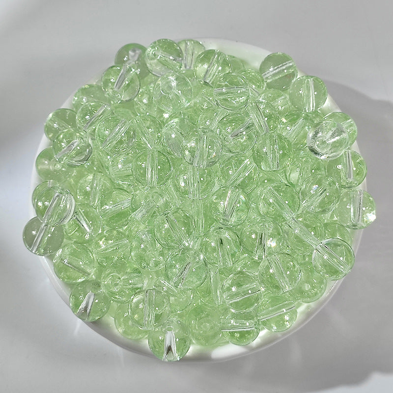 Ice Transparent Round Glass Beads 8mm Pastel Frosted Glow 100pcs 2