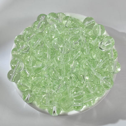 Ice Transparent Round Glass Beads 8mm Pastel Frosted Glow 100pcs 2