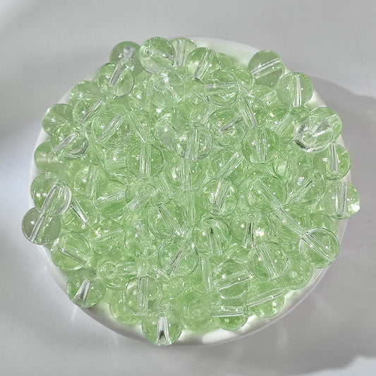 Ice Transparent Round Glass Beads 8mm Pastel Frosted Glow 100pcs 2