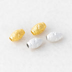 Brass Oval Metal Beads 5x8mm 6x10mm Matte Flower Patterned 100pcs 3