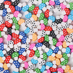 Mushroom Clay Beads 12mm Colorful Polymer Mixed 100pcs 6