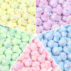 Candy Color Mushroom Acrylic Beads 13mm Glossy Iridescent 10pcs