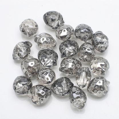 Electroplated Strawberry Glass Beads 13x16mm Iridescent 10pcs 14