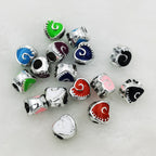 Heart Enamel CCB Plastic Acrylic Beads 12mm Colorful Mixed 50pcs 4