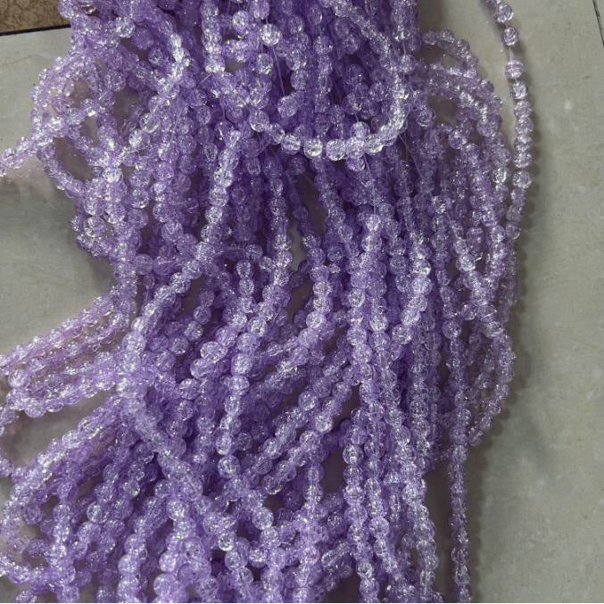 Crackle Round Glass Beads 8mm Monochrome Translucent 200pcs 22