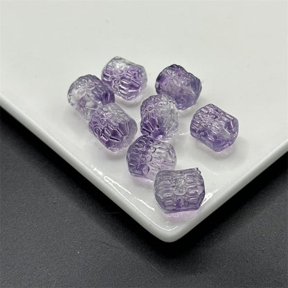 Electroplated Transparent Glass Beads 12mm Etched Rainbow Pattern 100pcs 8