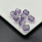 Electroplated Transparent Glass Beads 12mm Etched Rainbow Pattern 100pcs 8