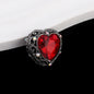 Double-Sided Heart Rhinestone Beads 22mm Alloy Encrusted 10pcs 28