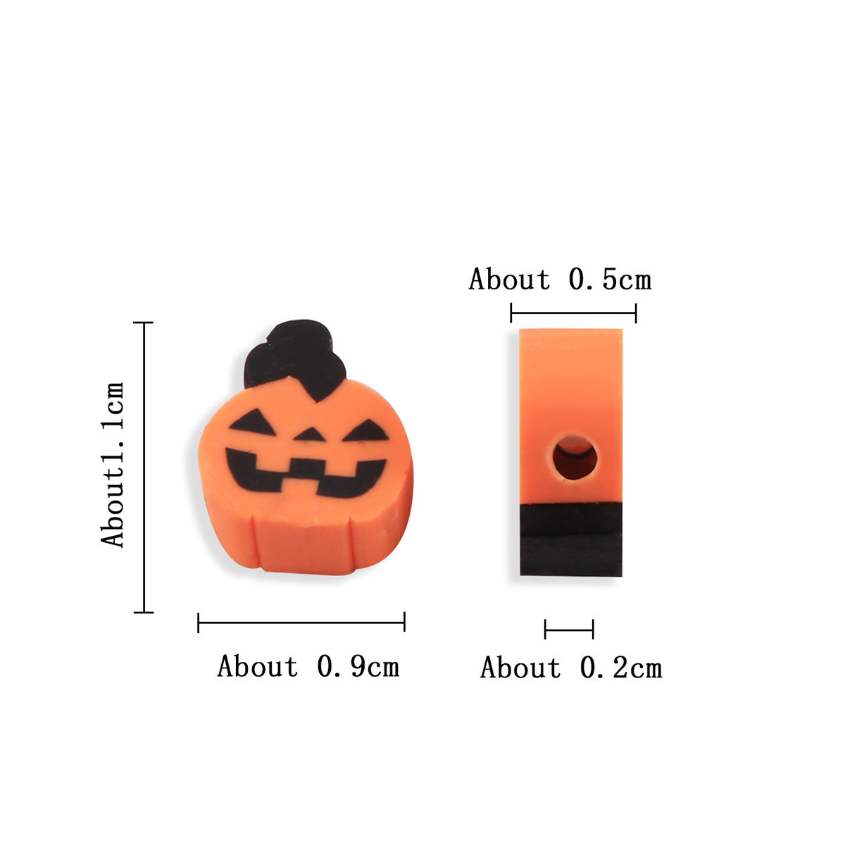 Halloween Ghost Clay Beads Polymer Festive Mix 100pcs 9
