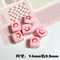 Christmas Square Acrylic Beads 14mm Colorful Printed 10pcs 6