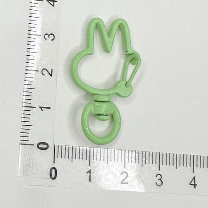 Spray Painted Bunny Head Zinc Alloy Buckle Keychain Clasps 20pcs 13