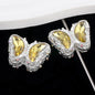 Butterfly Rhinestone Beads 28mm Colorful Silver Alloy 10pcs 10