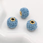 Fabric Woven Spacer Beads 15mm Mixed Colors 40pcs 13