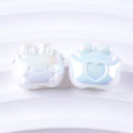 Plated Small Rabbit Acrylic Beads 17mm UV Iridescent Finish 50pcs 6