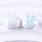 Plated Small Rabbit Acrylic Beads 17mm UV Iridescent Finish 50pcs 6