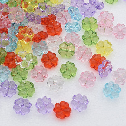 Transparent Faceted Clover Acrylic Beads 12.9mm Colorful 30pcs 3