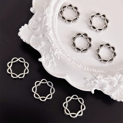 Filigree Flower Circle Metal Beads Frame 15mm Decorative 60pcs 3