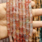 Transparent Bamboo Shape Glass Beads 6x12mm Glossy Finish 5 Strands 29