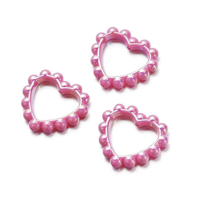 Solid Color Plated Love Circle 39X43mm Acrylic Beads 10pcs 11