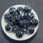 Hand Painted Acrylic Beads 16mm Inkjet Splatter Pink Glossy 100pcs 2