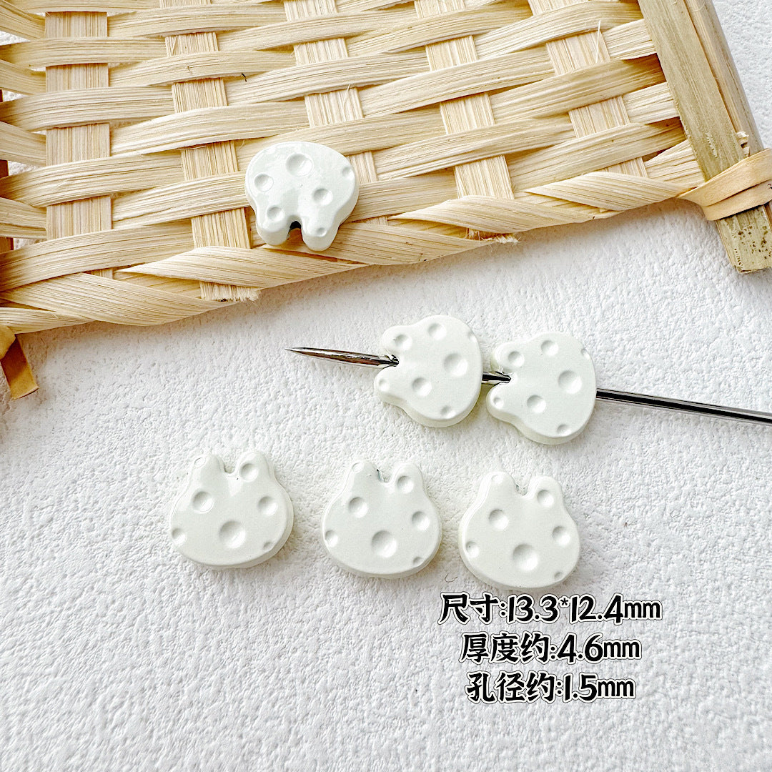Baking Painted Cheese Animal Metal Beads Whimsical Pastel Colors 20pcs 24