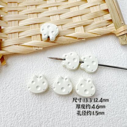 Baking Painted Cheese Animal Metal Beads Whimsical Pastel Colors 20pcs 24