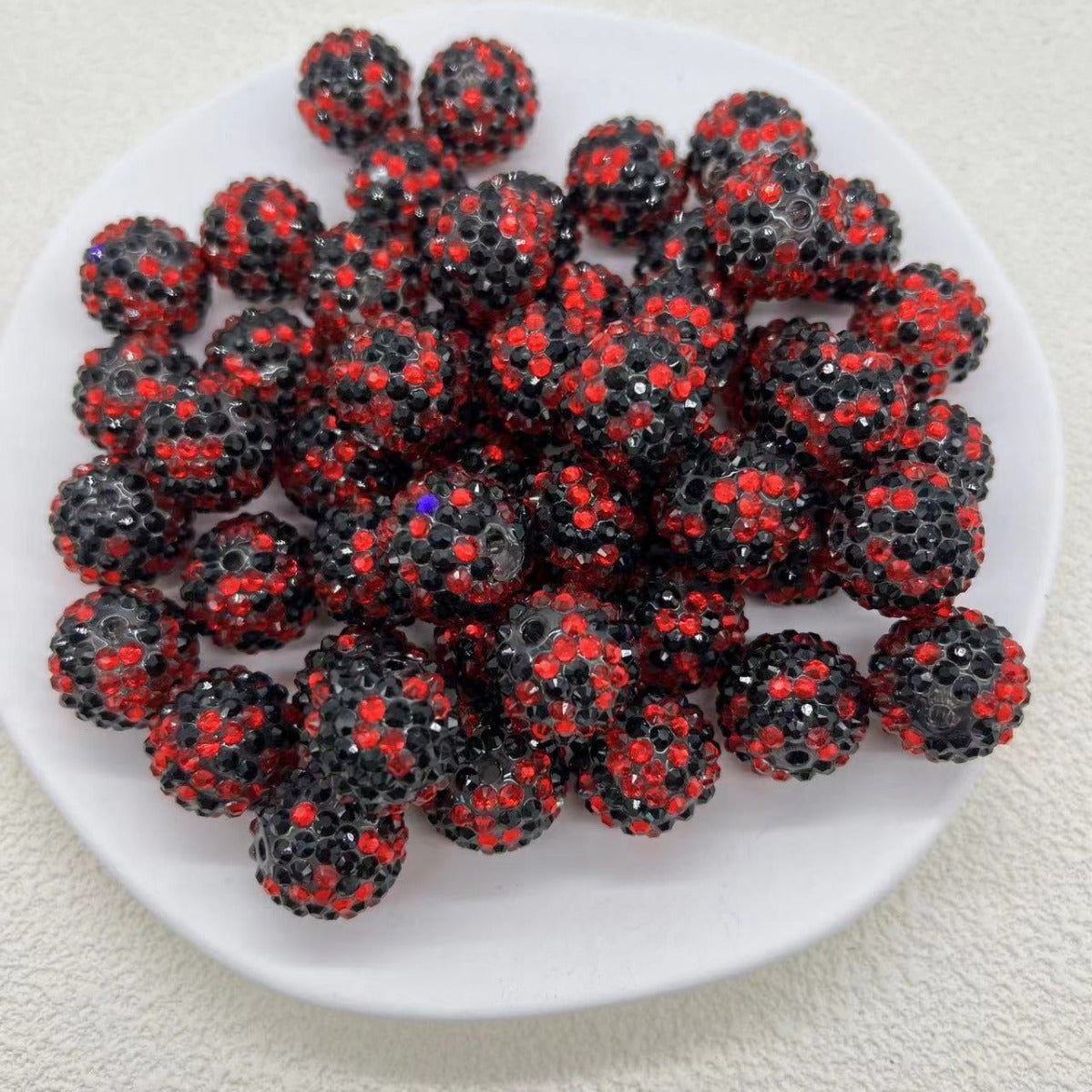 Rhinestone Bubblegum Beads 20mm Color-Mixing Resin Sparkle 50pcs 3