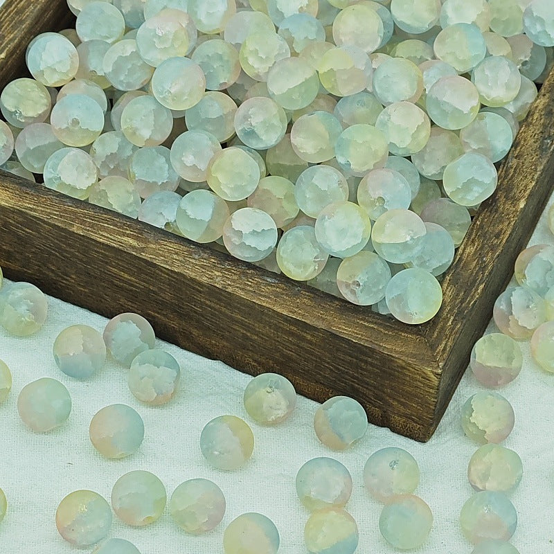 Frosted Round Glass Beads 10mm Muted Pastels Earth Tones 50pcs 6