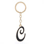 Metal Fashion Letter Keychain Black and Gold Script Design 33