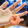 Silicone Donut Keychain Cartoon Food Pastel Sprinkles Winking Face 6