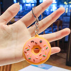 Silicone Donut Keychain Cartoon Food Pastel Sprinkles Winking Face 6