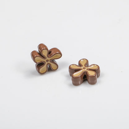 Irregular Sponge Flower Acrylic Beads 14mm Glossy Colorful 50pcs 13