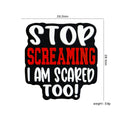 Silicone Focal Beads Stop Screaming Bold Red White Text 20pcs 2