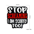 Silicone Focal Beads Stop Screaming Bold Red White Text 20pcs 2