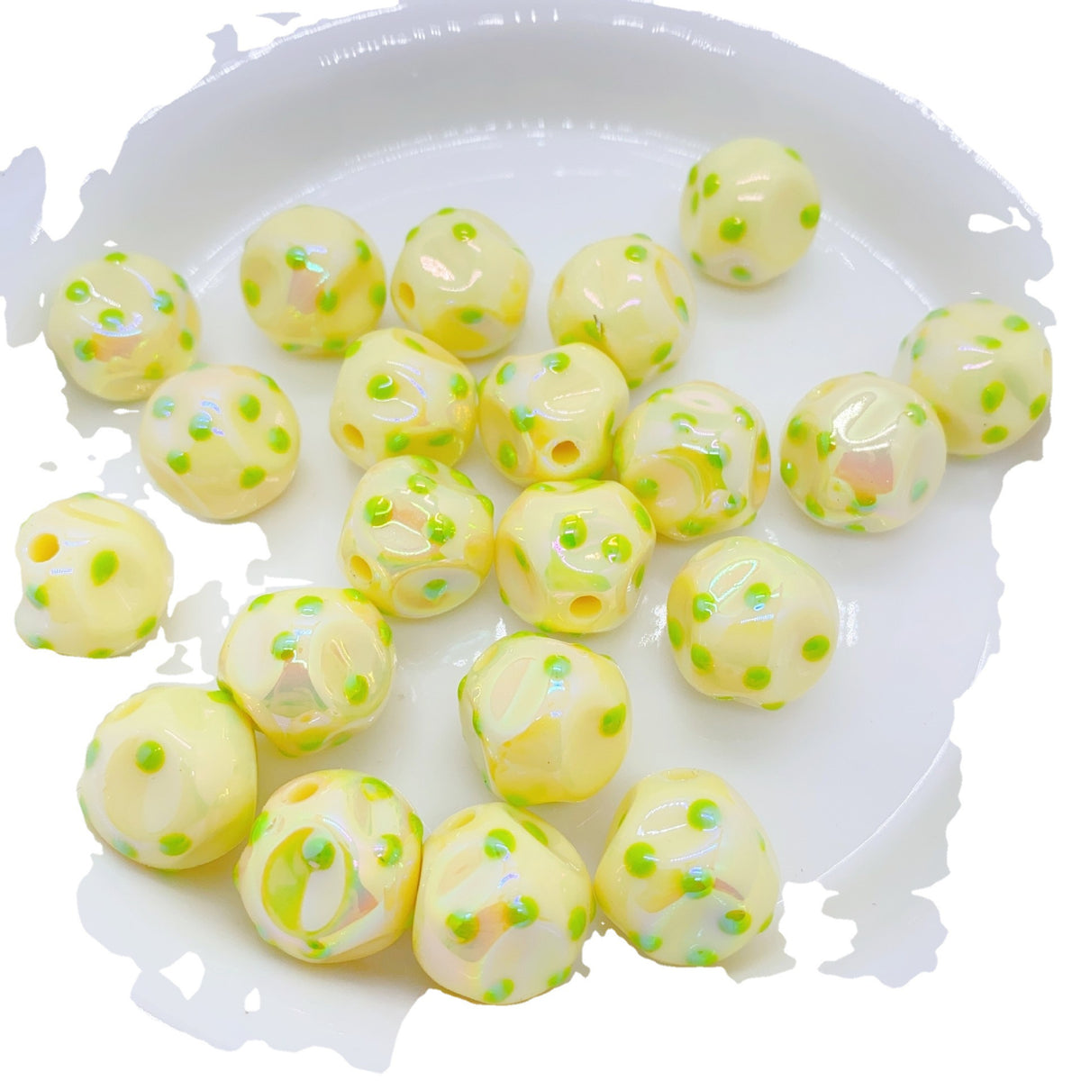 Glow Spotted Fig Acrylic Beads 16mm Pastel Colors 10pcs 5