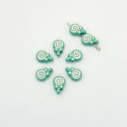 Lollipop Metal Beads 12mm Painted Alloy 10pcs 15