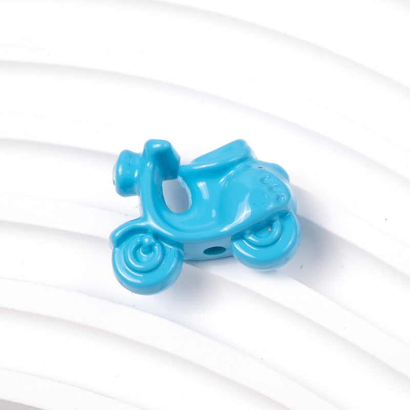 Painted Scooter Acrylic Beads 19mm Glossy Cartoon Colorful 50pcs 8