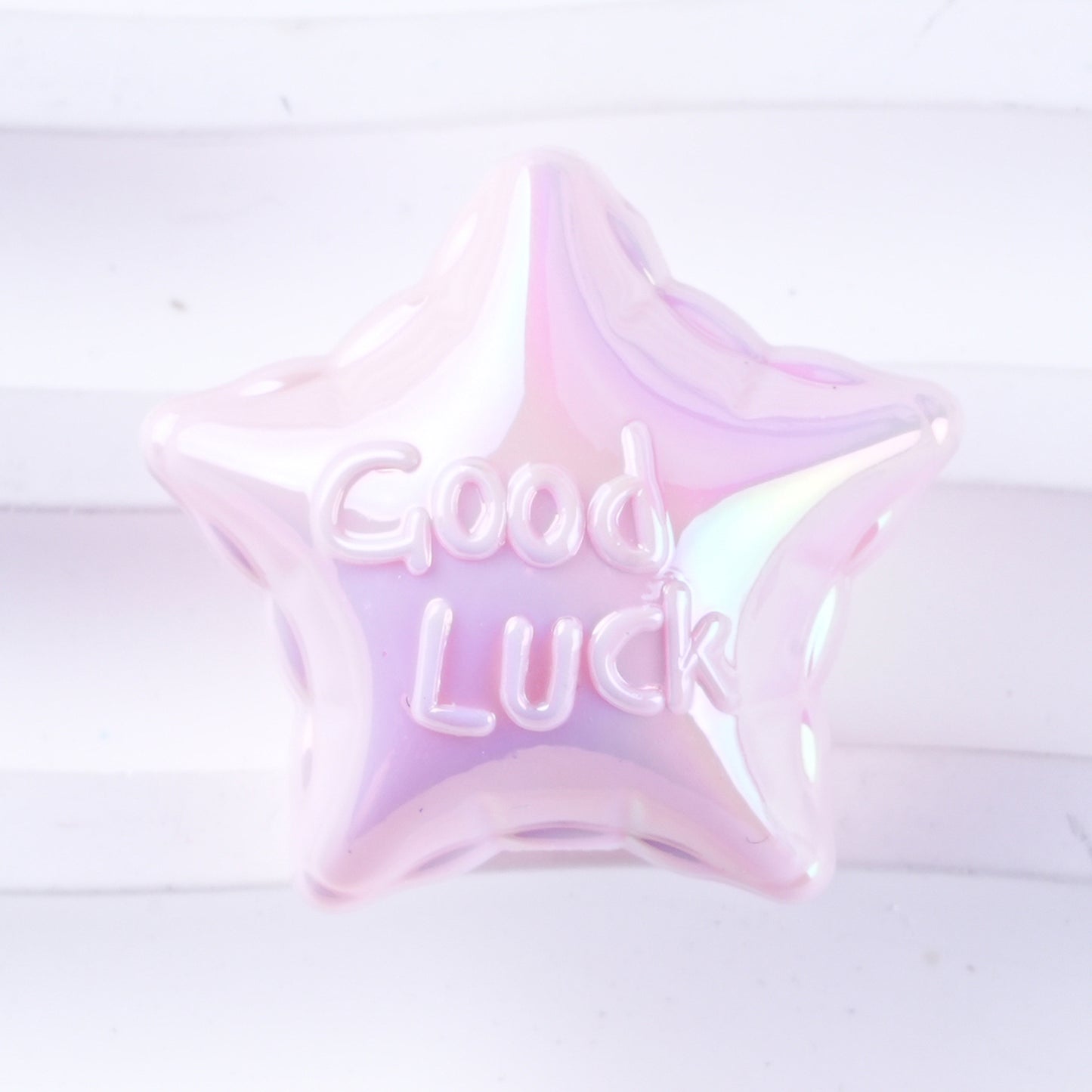 UV Plating Balloon Shaped Heart Star Acrylic Beads 25mm Glossy Pastel 50pcs 15