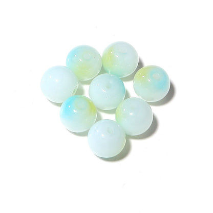 Transparent Round Glass Beads 8mm Color Plated Mixed Colors 50pcs 13